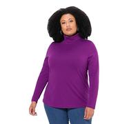 Ulla Popken Shirt, Rollkragen, Slim, Langarm Shirrolli Basic, Viola Scuro, 56/58 IT Donna