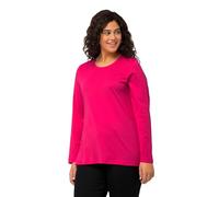 Ulla Popken Shirt, Rundhalsausschnitt, Slim, Langarm Camicia, magentapink, 64-66 Donna