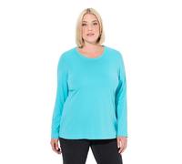 Ulla Popken Shirt, Slim, Rundhalsausschnitt, Langarm Camicetta Lunga, Acqua Profonda, 60/62 IT Donna