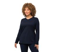 Ulla Popken Ski-Funktionsshirt, Loop T-Shirt, Blu Marino, 60-62 Donna
