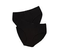 Ulla Popken Slip, 2er Pack, Slip Donna, Nero (Schwarz 10), 60 (Taglia Produttore: 54+)