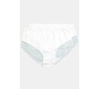 Ulla Popken Confezione da 2 Mutande in Cotone e Pizzo 830094 Intimo, Bianco, 52-54 Donna