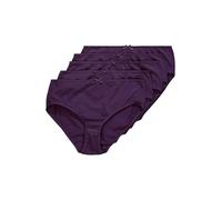 Ulla Popken Slips, 5er-Pack, Einfarbig, bis Gr. 66/68 Mutande da Uomo, Melanzana, 50-52 Donna