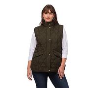 Ulla Popken Steppweste, Wasserabweisend, Fasanen-Futter, Ärmellos Gilet, Dunkles Oliv, 50-52 Donna