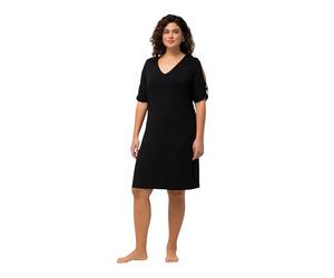 Ulla Popken Strandkleid Heather Vestito, Nero, 52-54 Donna