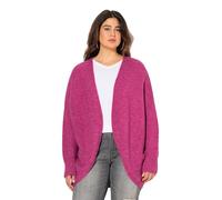 Ulla Popken Strickjacke, Egg-Shape, Wollanteil, Offene Form Maglione Cardigan, Malva Scura, 52-54 Donna