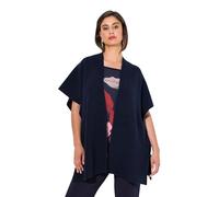 Ulla Popken Strickjacke, Oversized, Offenes Modell, Halbarm Pullover, Blu Marino, 64 IT/70 IT Donna