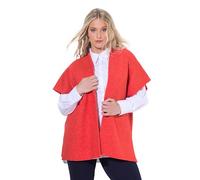 Ulla Popken Strickjacke, Oversized, Offenes Modell, Halbarm Pullover, Paprica Rossa, 48 IT/54 IT Donna