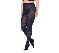 Ulla Popken Strumpfhose, Streifen Collant a Righe, Blu Notte, 58-60 Donna