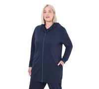 Ulla Popken Sweatjacke Lang, Accent Maglia di Tuta, Blu Marino, 42-44 Donna