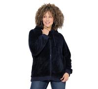 Ulla Popken Sweatjacke, Teddyware Felpa con Zip, Blu Marino, 46-48 Donna