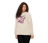 Ulla Popken Sweatshirt mit Animalprint, Felpe Donna, Vanille,