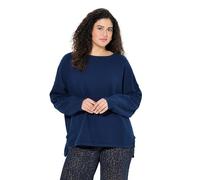 Ulla Popken Sweatshirt mit Offenen Kanten Felpe, Inchiostri Blu, 50-52 Donna