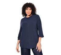 Felpa Ulla Popken donna taglie forti costine trasversali collo alto 3 4...