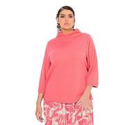 Felpa Ulla Popken donna taglie forti struttura collo alto pieghe decorative