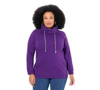 Ulla Popken Sweatshirt, Weiter Stehkragen, Taschen, Raglan-Langarm Felpa, Collo Alto, Tasche, Maniche, Viola Profondo, 46-48 Donna
