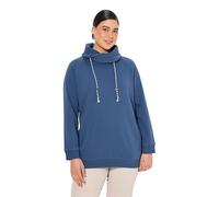 Ulla Popken Sweatshirt, Weiter Stehkragen, Taschen, Raglan-Langarm Maglia di Tuta, Blu, 48 Donna
