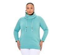Ulla Popken Sweatshirt, Weiter Stehkragen, Taschen, Raglan-Langarm Maglia di Tuta, Verde Menta, 54-56 Donna