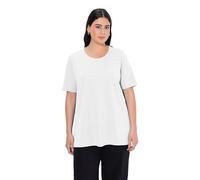 Ulla Popken T-Shirt, A-Linie, Rundhalsausschnitt, Halbarm, T-Shirt Donna, White out, 58/60