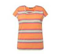 Ulla Popken T-Shirt dal Taglio Smanicato e Oversize con Righe e Scollo a Girocollo Albicocca 58+ 831852648-58+