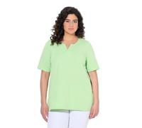 Ulla Popken T-Shirt dal Taglio Svasato con Scollo a Tunica e Mezze Maniche Verde 54+ 807259418-54+