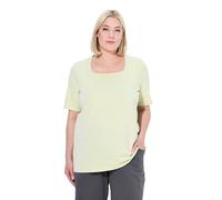 Ulla Popken T-Shirt dal Taglio Svasato con Scollo Rettangolare e Mezze Maniche Pistacchio 42+ 807286407-42+