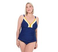 Ulla Popken Tankini, Sabrina, Colourblock Set, Blu Marino, 58 Donna