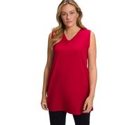 Ulla Popken Top Basic a V Magliette, Papavero, 52-54 Donna
