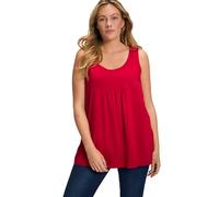 ULLA POPKEN Top Basic, Rughe, Linea Ad A, Magliette Donna, Rosso (Papavero), 46-48