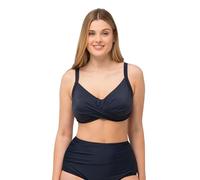 Ulla Popken Top Bikini Tina, Tinta Unita, Nero, 54 Donna