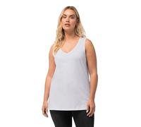 Ulla Popken Top con Scollo a V, Classico Maglietta, Bianco Neve, 64 IT/66 IT Donna