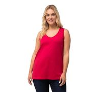 Ulla Popken Top con Scollo a V, Classico Maglietta, Colore: Rosso, 48/50 IT Donna