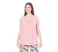 Ulla Popken Pyjama Shirt Sleeveless Pintucks Pigiama Senza Maniche, Rosa Pallido, 60/62 IT Donna