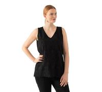 Ulla Popken Top in Pizzo dal Taglio Svasato e Smanicato con Scollo a V Nero 50+ 827663100-50+