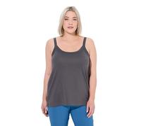 Ulla Popken Top Smanicato con Modal, Scollo Rotondo e Spalline Sottili Grigio Grafite 54+ 728664110-54+