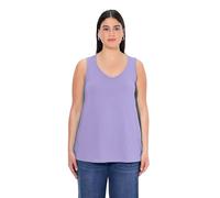 Ulla Popken Top Smanicato dalla vestibilità Classica con Scollo a V Blu violaceo 54+ 724584810-54+