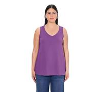 Ulla Popken Top da Donna, Scollo a V, Classico, Senza Maniche, Lilla, 48/50 IT