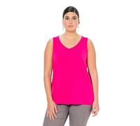 Ulla Popken Top, V-Ausschnitt, Classic, Ärmellos Maglietta, Rosa Magenta, 64 IT/66 IT Donna