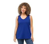 Ulla Popken Top, V-Ausschnitt, Classic, Ärmellos Scollo, Blu Cobalto, 46-48 Donna