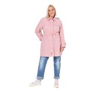 Ulla Popken Trench da donna, linea A, colletto camicia, cravatta cappotti, Rosa antico, 46-48