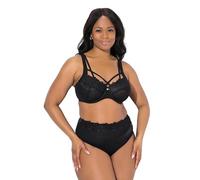 Ulla Popken Truyou Bügel-BH, Transparente Spitze, Cup C-F Bra, Nero, 6F Donna