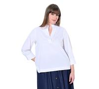 Ulla Popken Tunica con Scollo Montante e Maniche a 3/4 Bianco Neve 54+ 836699200-54+