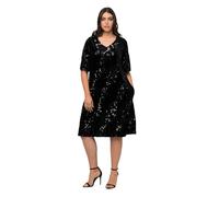 Ulla Popken Vestito in Velluto con Paillettes Abiti, Nero, 52-54 Donna