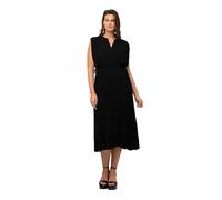 Ulla Popken Vestito Plissettato Chiffon, Nero, 58 Donna