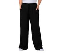 Ulla Popken Weite Viskose Hose Pantaloni Ampi in Viscosa, Nero (Black 10), 56-58 IT