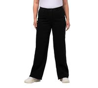 Ulla Popken, Weites Bein, 5-Pocket-schnitt, Komfortbund Jeans Mary, Gamba Larga, Taglio a 5 Tasche, Vita Confortevole, Nero, 36W x 32L Donna