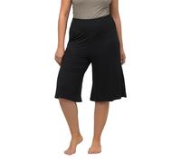 Ulla Popken, Weites, Gerades Bein, Elastikbund Bermuda, Gamba Larga, Dritta, Elastico in Vita, Nero, 48-50 Donna