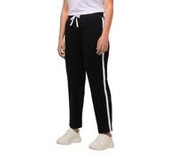 Ulla Popken Womenswear Plus Size Curvy Oversize Striscia Laterale Regolabile Coulisse Vita Joggers 798285, Nero, 42 Tall