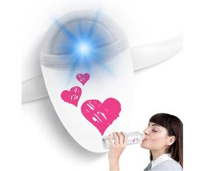 Ulla Promemoria per bere acqua, Luce intelligente per bottiglia d'acqua, Si adatta alla maggior parte delle bottiglie, Si illumina quando è ora di bere (Sweetheart)