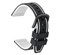 ULLCHRO Cinturini Orologi Impermeabile Orologi Bracciale in Caucciù Bicolori - 20, 22, 24, 26mm Gomma Cinturino Orologio Fibbia Dell'acciaio Inossidabile Spazzolato Nero (26mm, Nero e Bianco)
